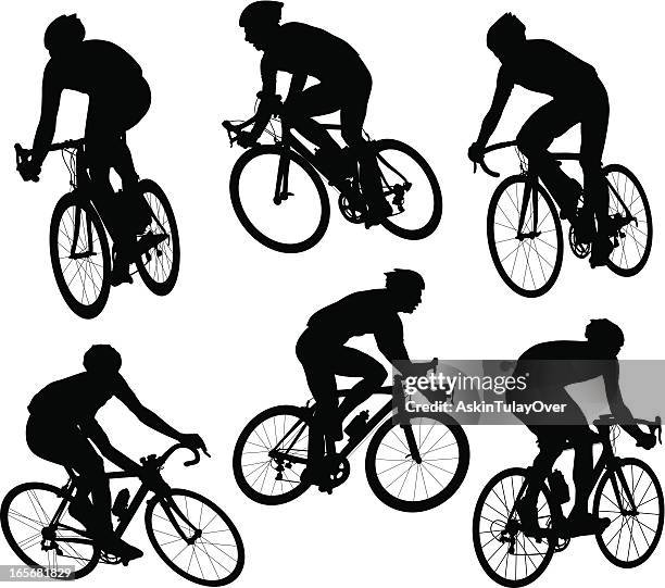 ilustrações de stock, clip art, desenhos animados e ícones de corredores de bicicleta - bicicleta de corrida