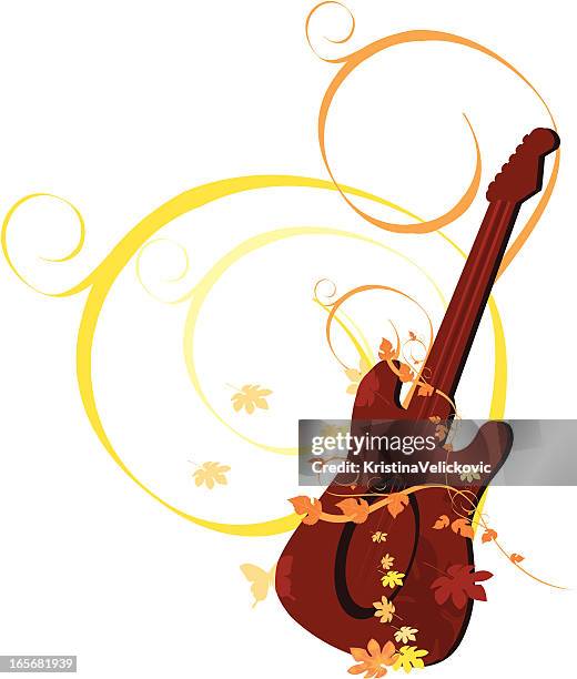 guitar - jazz instruments stock illustrations
