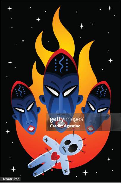 voodoo ritual - voodoo doll stock illustrations