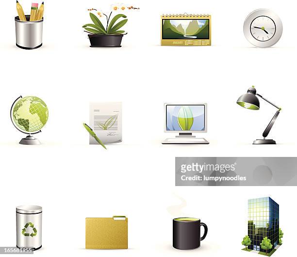 green business icons - screen saver stock illustrations