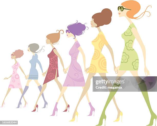 fashion lovers. - marching stock illustrations
