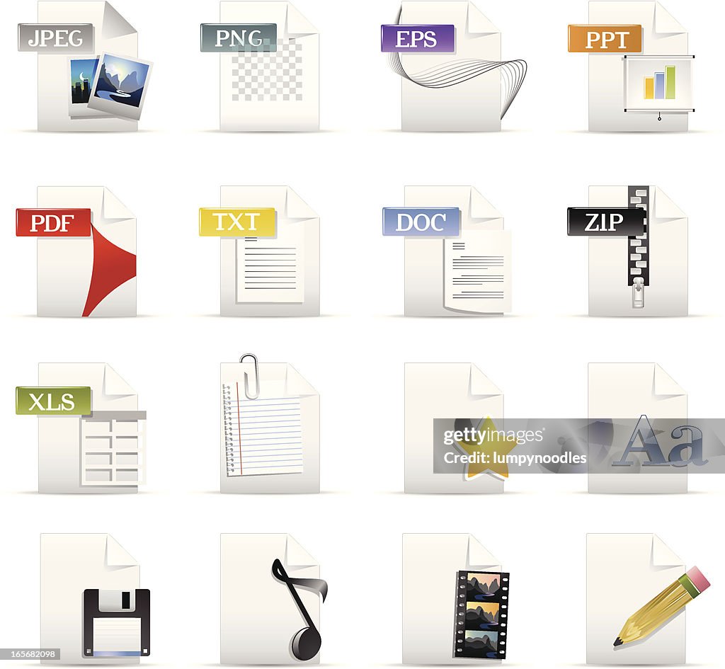 Formato de ficheiro e ícones de documento