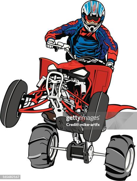 redjumpquad - quad bike stock illustrations