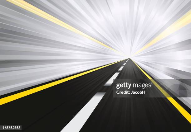 high speed tunnel highway - vanishing point stock illustrations