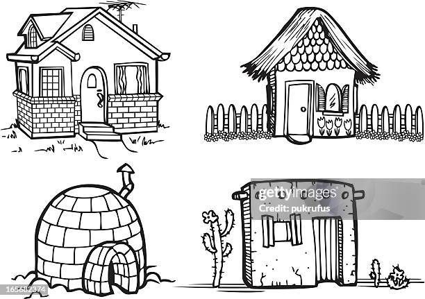 houses - line art - adobe stock illustrations