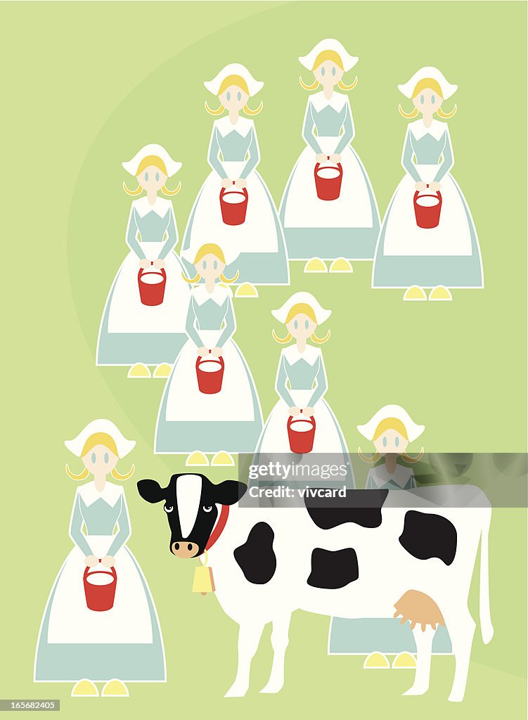Eight Maids A-Milking