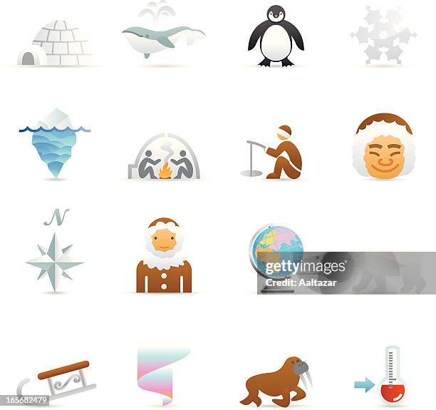 color web icons - arctic - igloo isolated stock illustrations