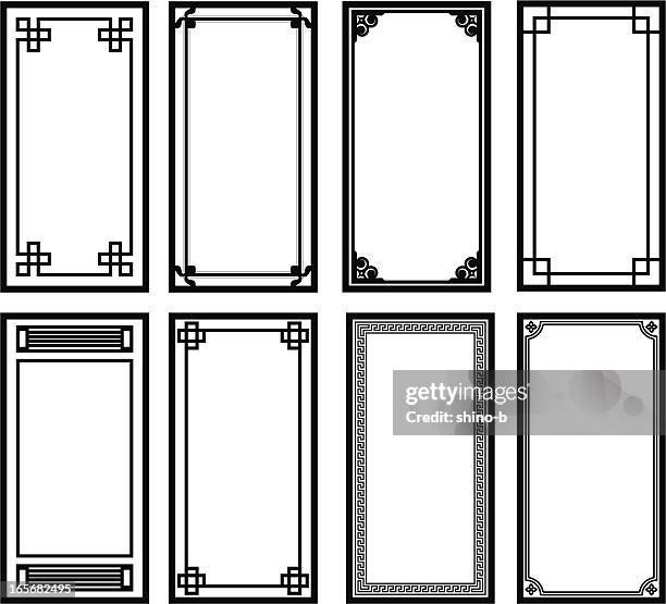 ilustraciones, imágenes clip art, dibujos animados e iconos de stock de ocho asiática bastidores - cultura china