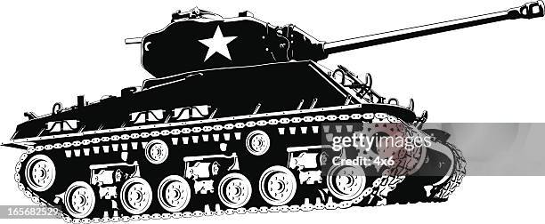 army tank - storage container white background stock illustrations