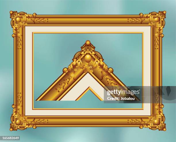 rahmen in gold - barock stock-grafiken, -clipart, -cartoons und -symbole