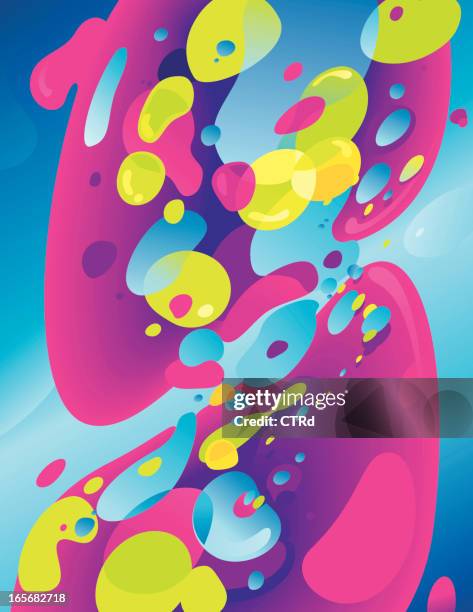 abstract lava lamp background - saturated colour stock illustrations