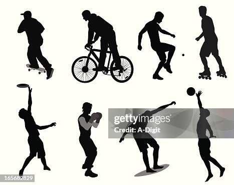 Active Guys Vector Silhouette Active Guys Vector Silhouette