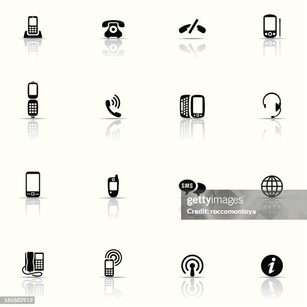 icon set, telephony - answering machine stock illustrations