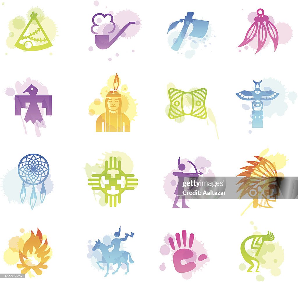 Manchas iconos-Nativos Americanos