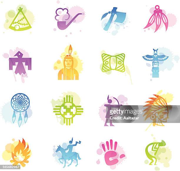 stains icons - native american - native american culture pattern stock illustrations