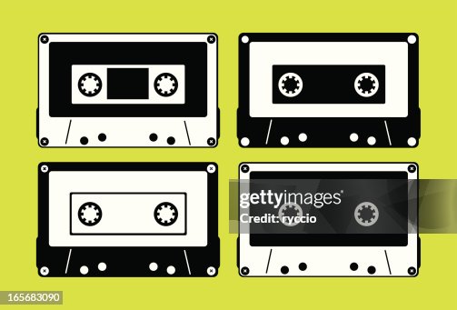 Vector music cassette silouhette Vector music cassette silouhette