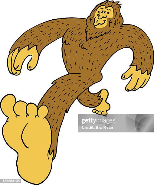 funky bigfoot - yeti stock illustrations