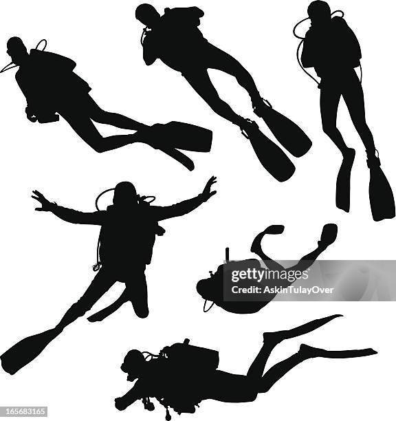 different - scuba diving vector stock illustrations