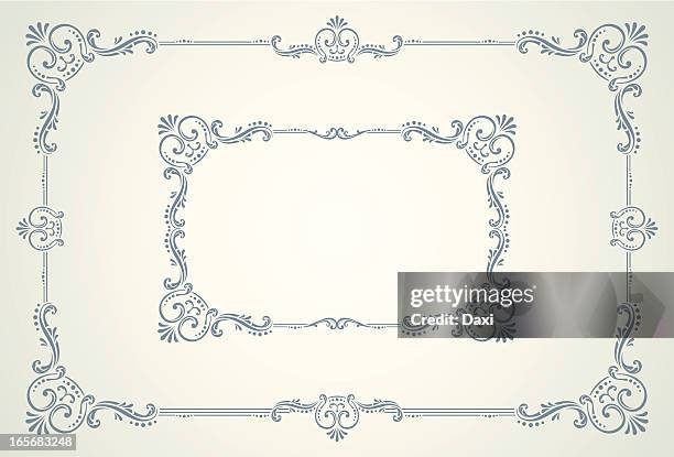 victorian scroll - two frames - victorian pattern stock illustrations
