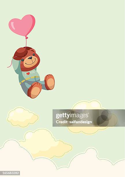 background with teddy bear - teddy bear neutral background stock illustrations