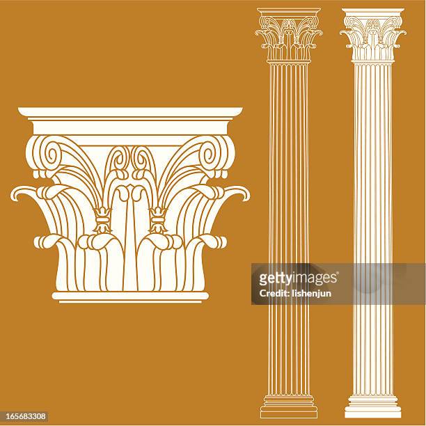 ilustraciones, imágenes clip art, dibujos animados e iconos de stock de corintio la columna - roman