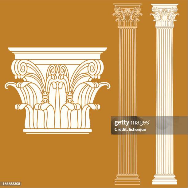 illustrazioni stock, clip art, cartoni animati e icone di tendenza di colonna corinzia - corinzio