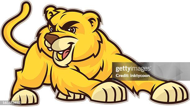lion cub - puma stock illustrations
