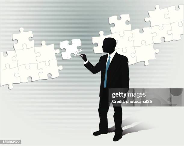 drawing the solution - surrounded by technology stock illustrations