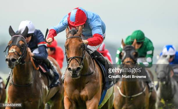 Kildare , Ireland - 10 September 2023; Moss Tucker, with Billy Lee up, on their way to winning The Al Basti Equiworld, Dubai Flying Five Stakes on...