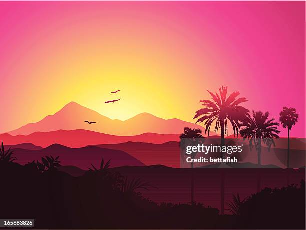 hollywood scenic - horizon over land stock illustrations