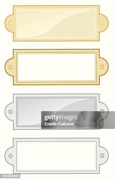name plates - metal nameplate stock illustrations