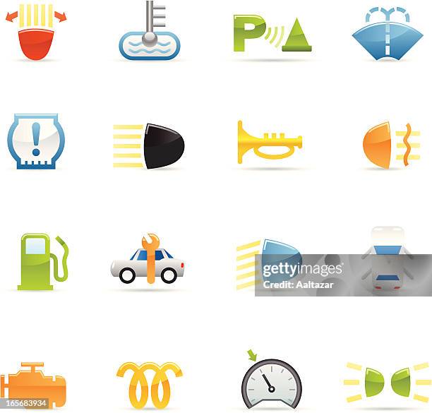 color icons - car control symbols - empty car back window stock illustrations