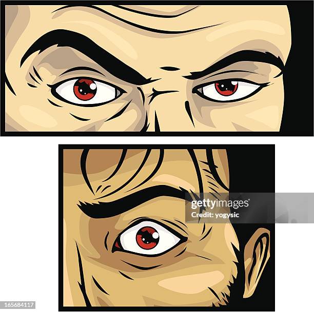 focus on eyes - staring stock illustrations