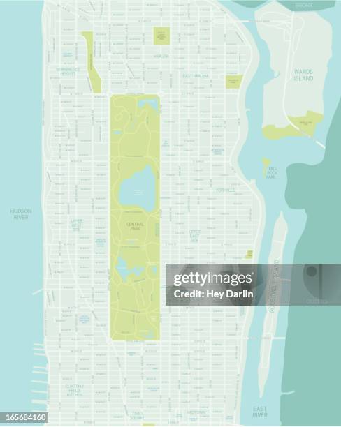 stockillustraties, clipart, cartoons en iconen met mid manhattan map - central-park-manhattan