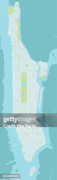 stockillustraties, clipart, cartoons en iconen met map of manhattan - broadway manhattan