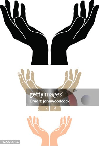Cupped hands silhouette Cupped hands silhouette