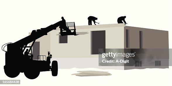 Construction Hoist Vector Silhouette Construction Hoist Vector Silhouette