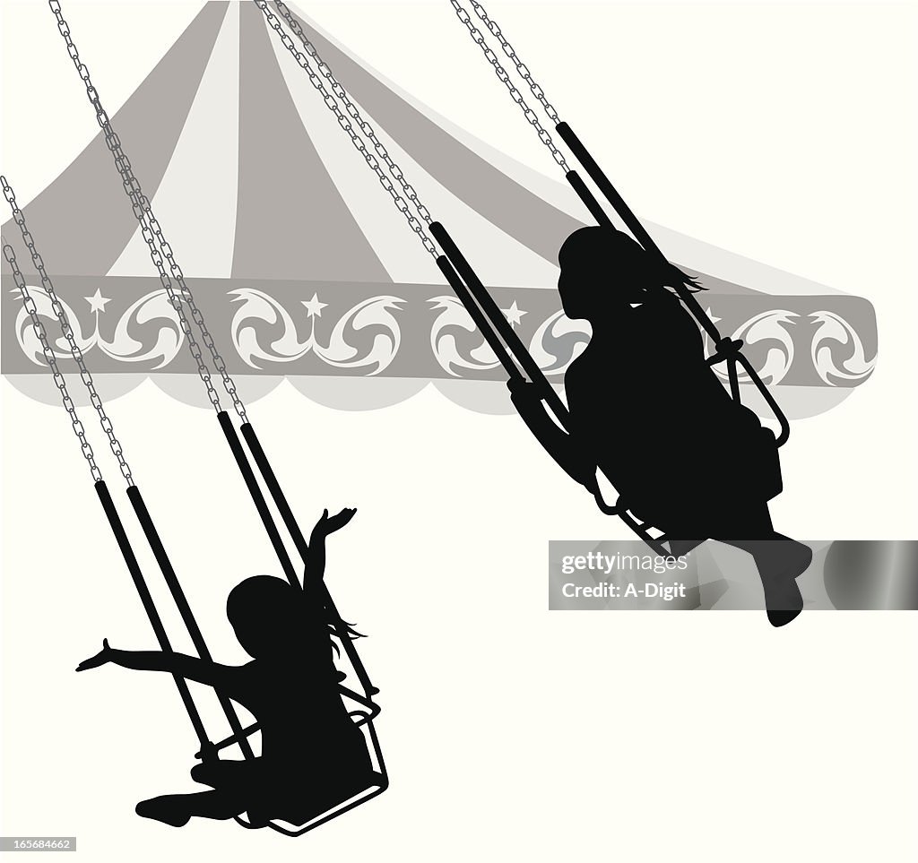 Kiddy Swings Vector Silhouette