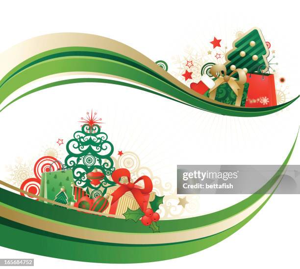 christmas banners - red socks stock illustrations