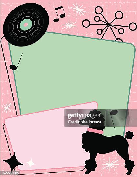 1950 er retro-socke-hop-hintergrund - pudel stock-grafiken, -clipart, -cartoons und -symbole