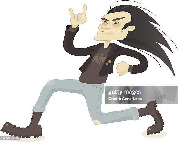 rocking rocker - heavy metal stock illustrations