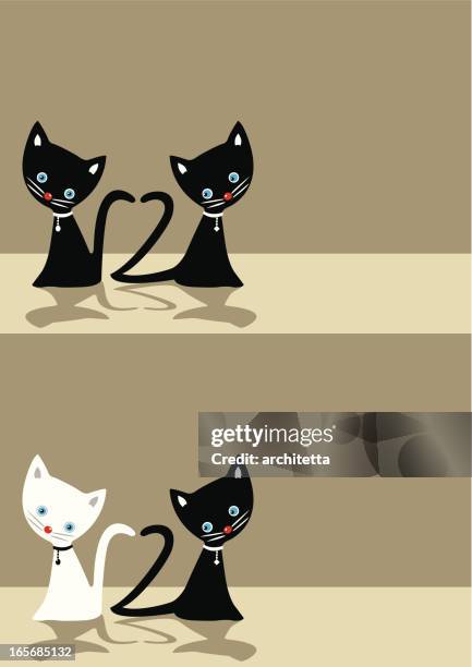 cats in love - two cats stock illustrations