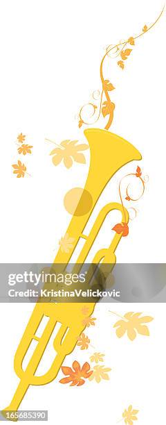 trumpet - jazz instruments stock illustrations