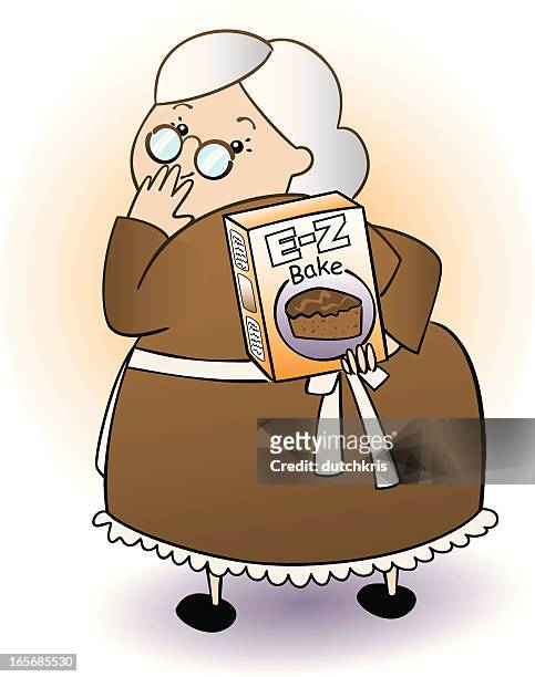 cheating granny - chubby granny stock illustrations