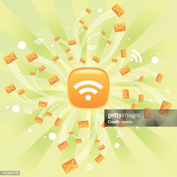 stockillustraties, clipart, cartoons en iconen met email explosion - sending