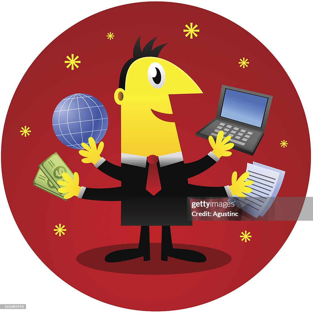 Multi Tasking Man Multitasking Man High-Res Vector Graphic - Getty Images