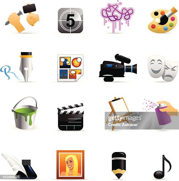 color web icons - arts - sculptor stock illustrations