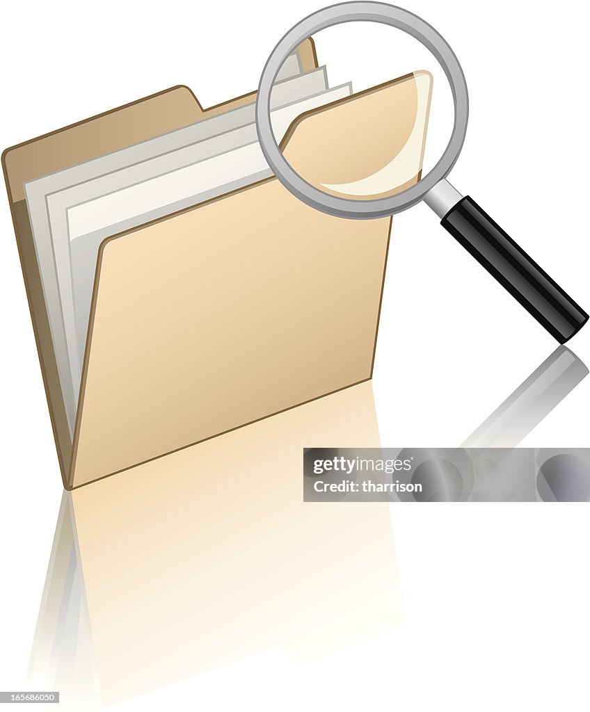 Magnifying File File Folder With Magnifying Glass High-Res Vector Graphic - Getty Images