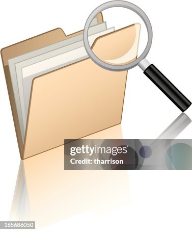 File Folder With Magnifying Glass High-Res Vector Graphic - Getty Images