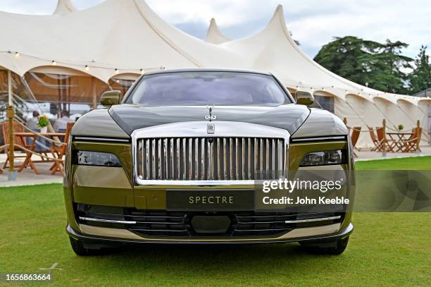 Rolls Royce Spectre, the world’s first ultra- luxury all-electric super coupe is displayed during the Salon Privé 2023 at Blenheim Palace on...